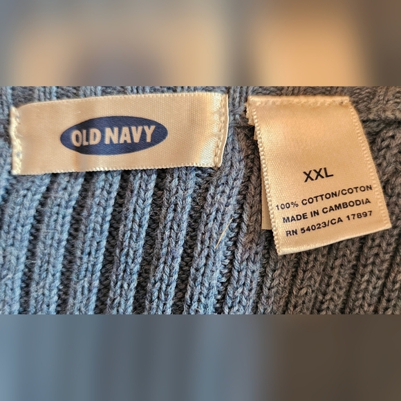 Old Navy, ribbed, quarter zip, pull on sweater. 100% cotton. Size XXL - Picture 5 of 6